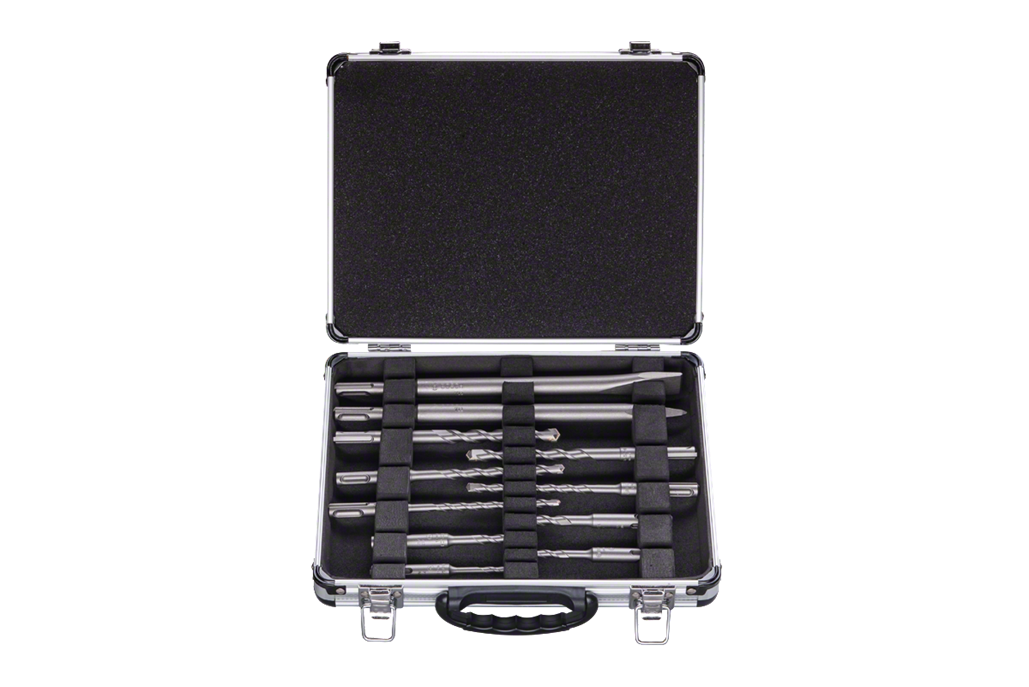 סט 9 מקדחי 2 + SDS איזמלים בוש במזוודת מתכת BOSCH