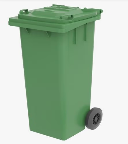 עגלת אשפה לפסולת יבשה (ירוק) 140 ליטר