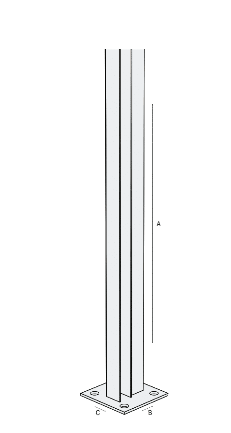 עמוד לגדר קוקו 22 מ”מ פינתי