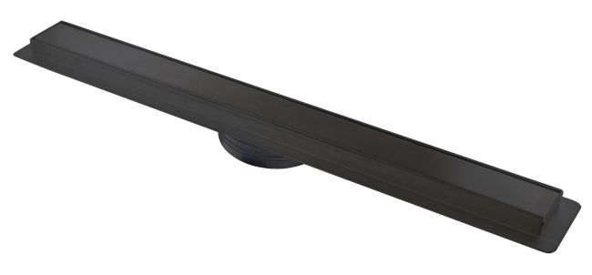 תעלת ניקוז למחסום רצפה וכיסוי נירוסטה מלא 600 מ”מ / 700 מ”מ / 800 מ”מ – שחור מט