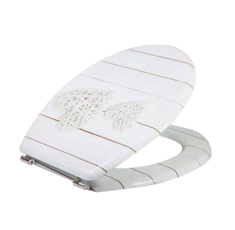 מושב אסלה צבעוני דגם לב לבן