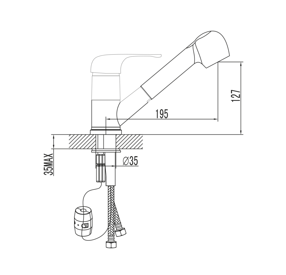 ברז שגיב מטבח נשלף