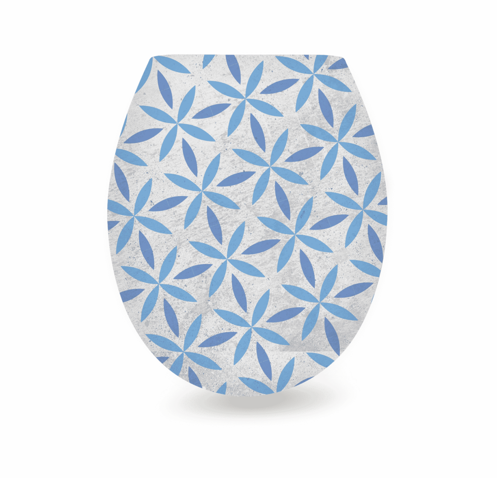 מושב אסלה הידראולי שליפה מהירה מודפס פרחים