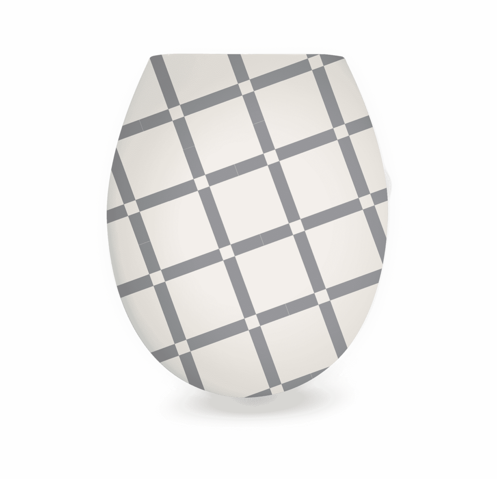 מושב אסלה הידראולי שליפה מהירה מודפס ריבועים