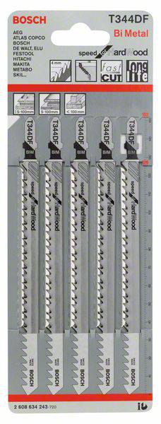 סט 5 להבי מסור אנכי לעץ בוש Bosch T344DF