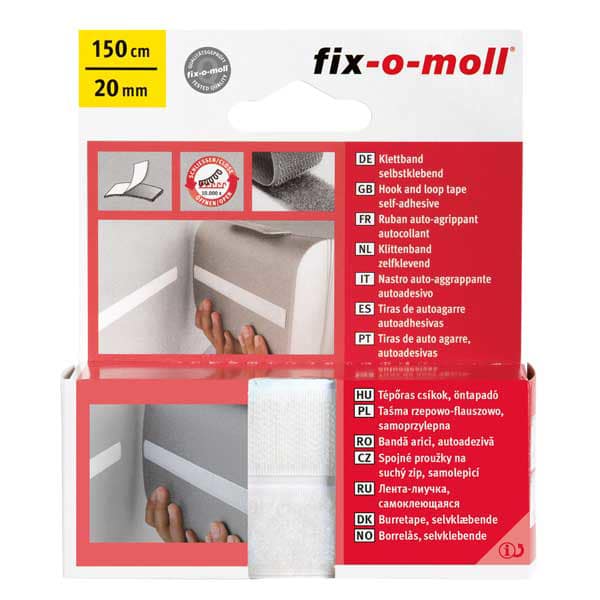 צמדן להדבקה לבן/שחור 1.5 מטר