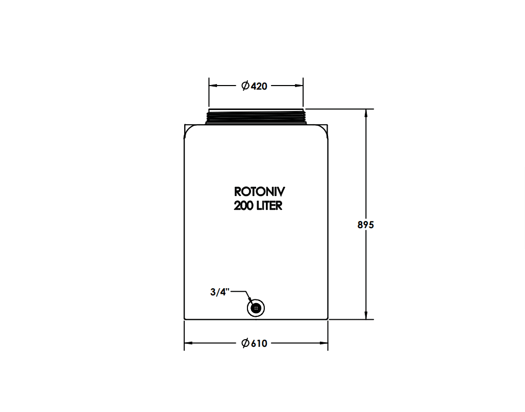 מיכל מים 200 ליטר יציאה “3/4