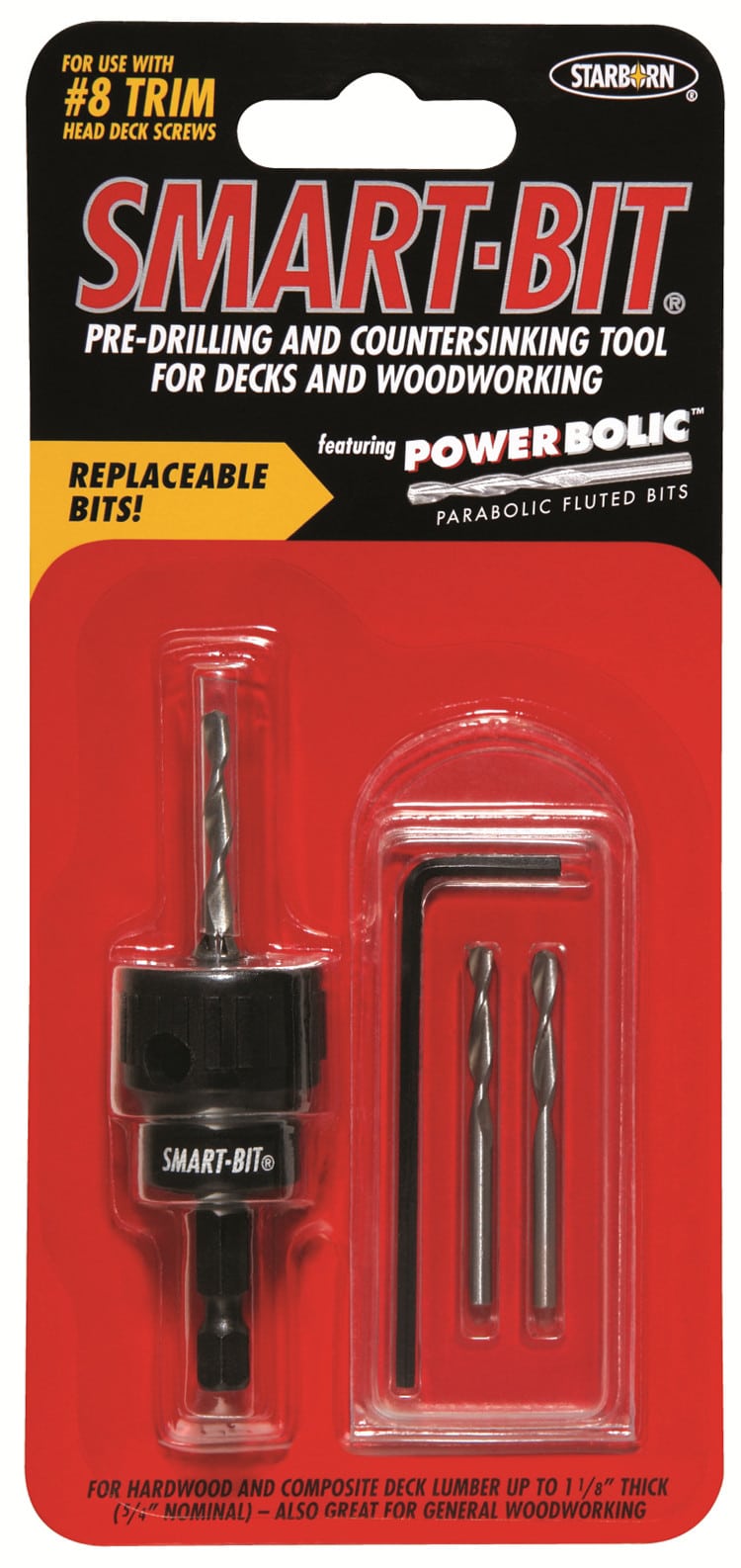 מקדח שקען לעץ + סטופר לבורג 5 מ”מ