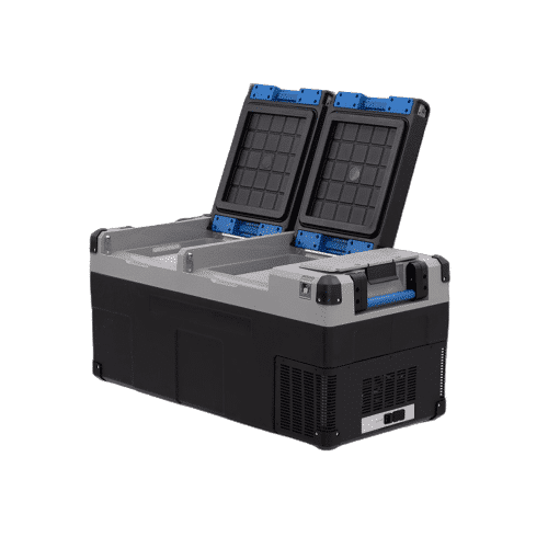 מקרר לרכב 75 ליטר מחולק לשני תאים+ סוללה 42 אמפר ALPI-E75