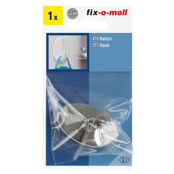 קולב הדבקה גדול לבן/כסף