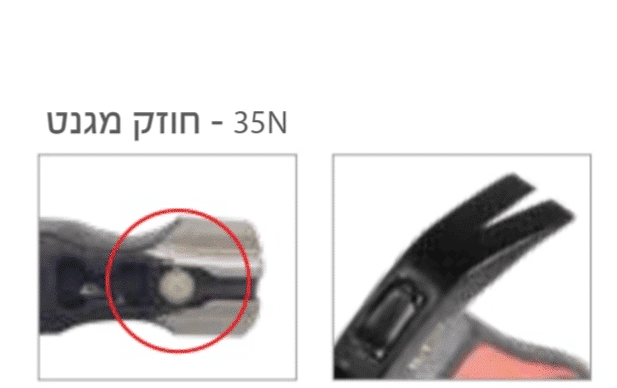 פטיש תפסן ידית קרבון ותופס מגנטי למסמר