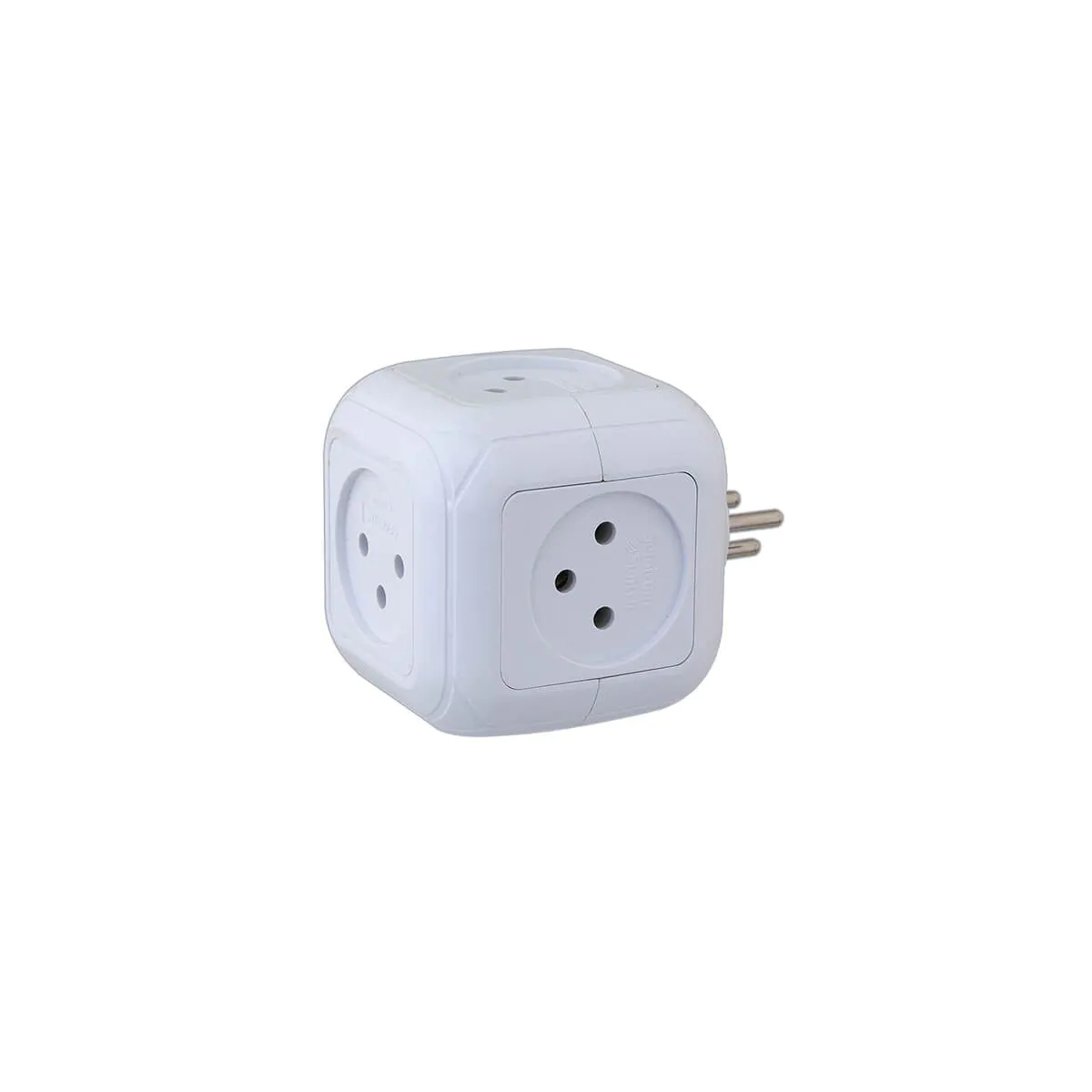 הקוביה החשמלית מפצל חשמל 5 שקעים לבן