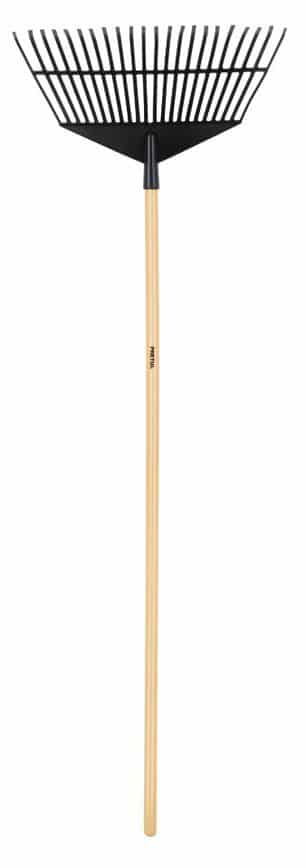 מטאטא דשא פלסטיק 22 שיניים עם ידית עץ 21430