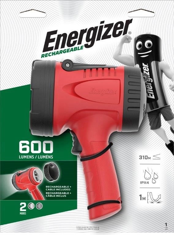 פנס זרקור עוצמתי נטען 600 לומן Energizer