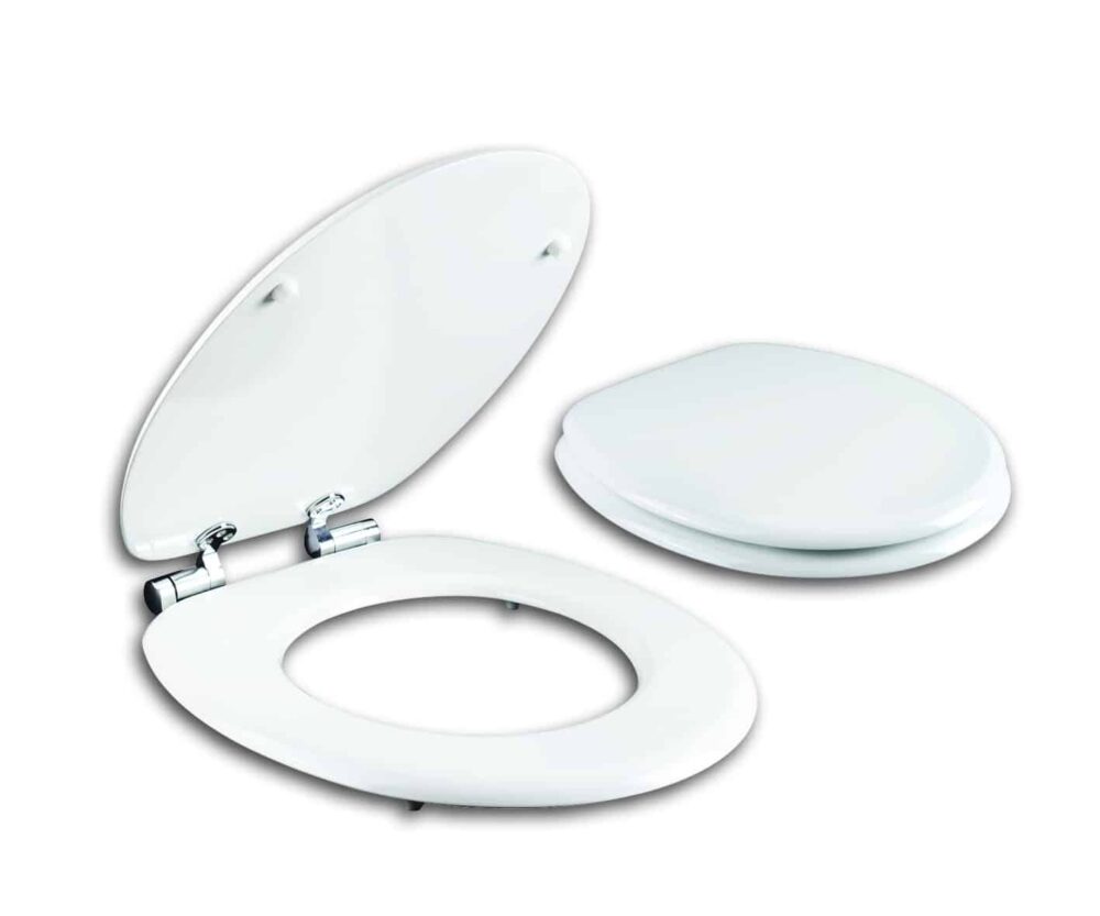 מושב אסלה טריקה שקטה MDF עם התקנה עילית לבן AQUILA PRIMIUM