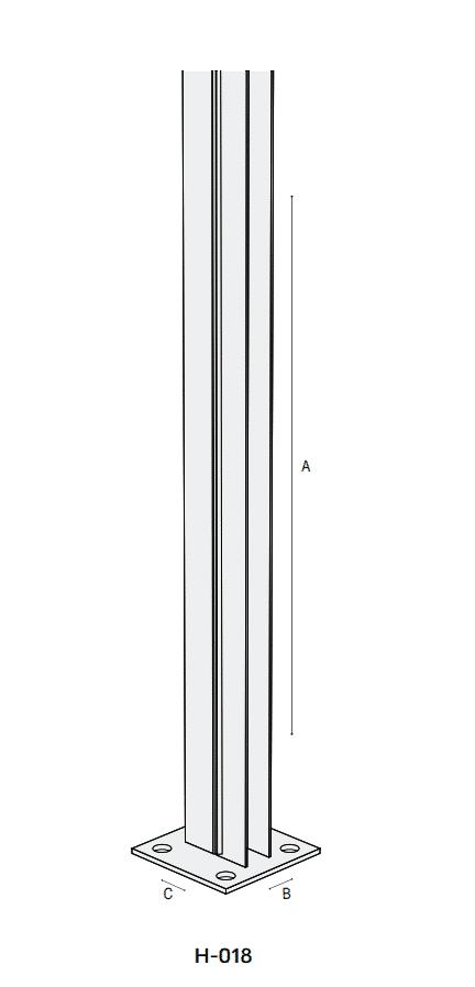 עמוד לגדר קוקו 22 מ”מ כפול