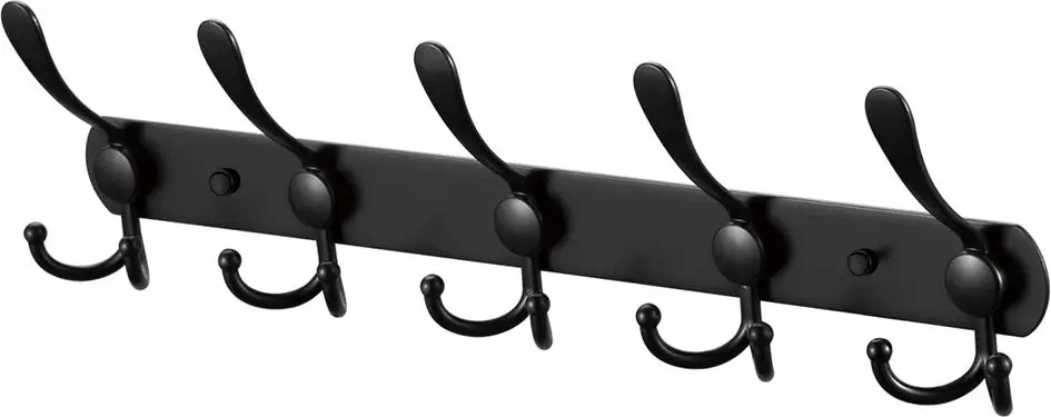 קולב מגבות 5 ווים אל-חלד סהר שחור AQUILA