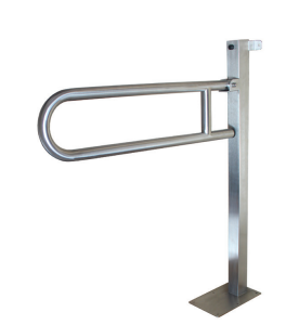 ידית מתקפלת עם חיבור לרצפה בצבע נירוסטה מבריק