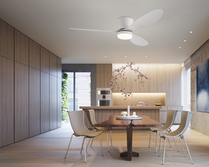 ניסקו מאוורר תקרה חכם ROME 52″ SMART – לבן