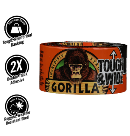 סרט הדבקה/חבלה גורילה סופר חזק בגוונים שונים 71 מ”מ רוחב 22 מטר אורך Gorilla Glue
