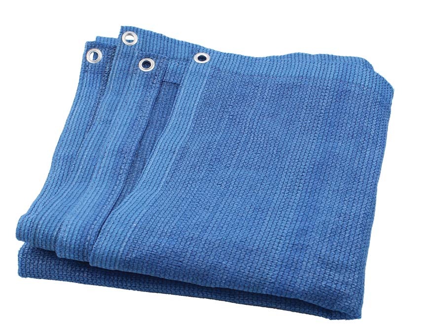 רשת צל תפורה עם טבעות בצבע כחול