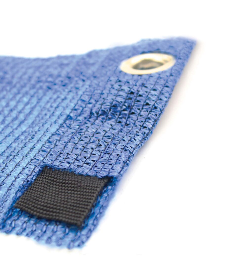 רשת צל תפורה עם טבעות בצבע כחול