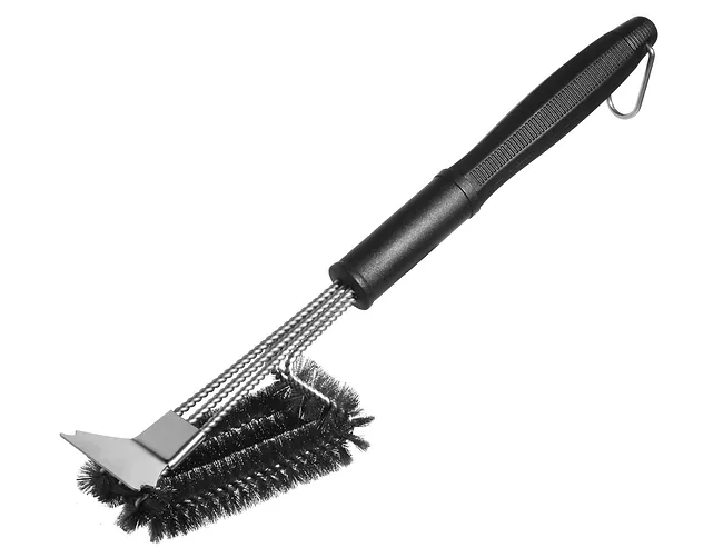 מברשת גריל 3 ראשים וסקרפר