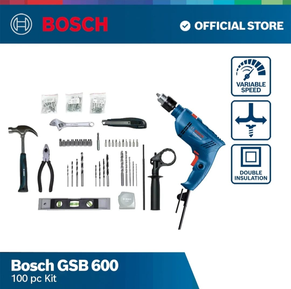 מקדחה רוטטת 100 + GSB 600 אביזרים