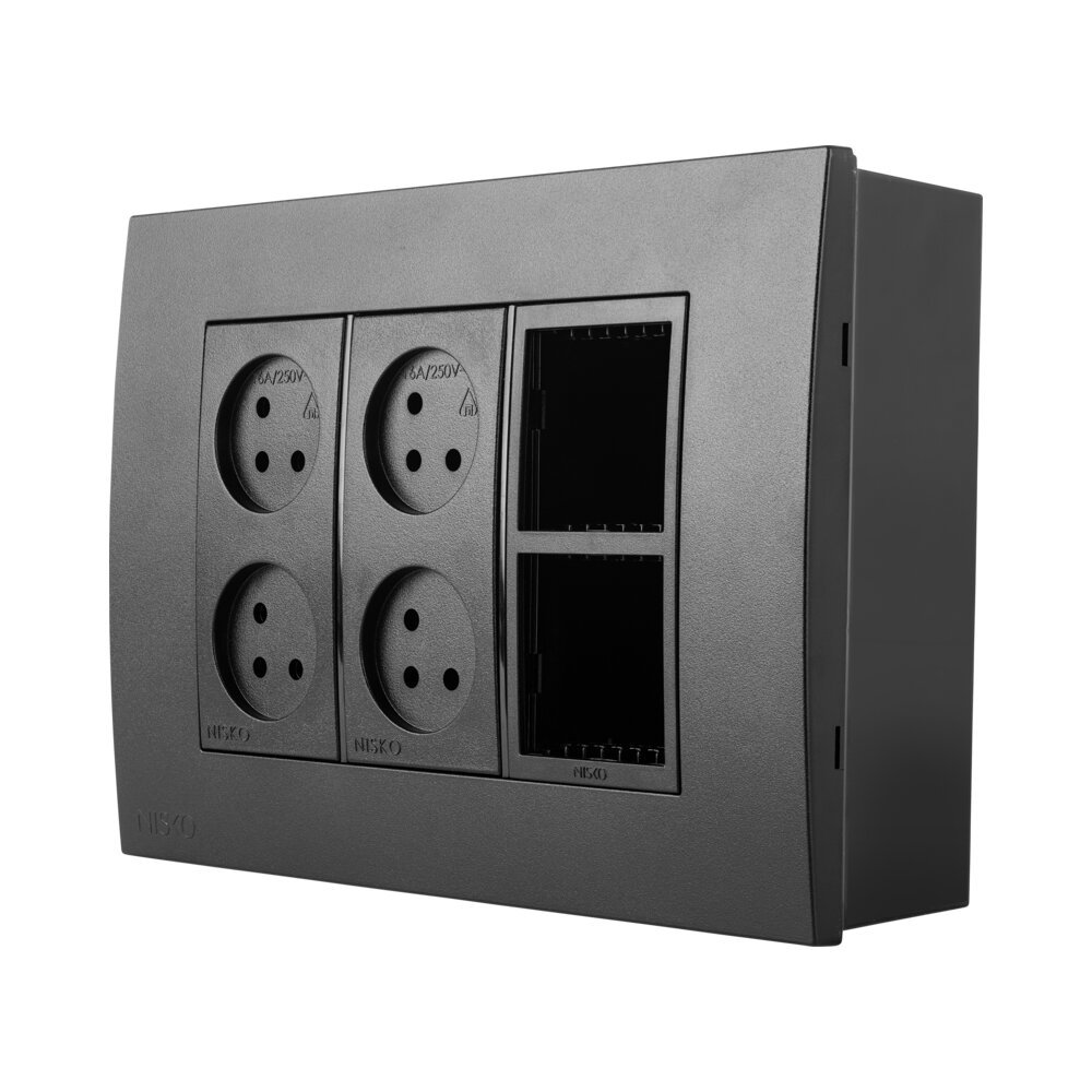 ניסקו אופיס ת.ה.ט 6 מודול, 4 שקעים ומתאם | NISKO