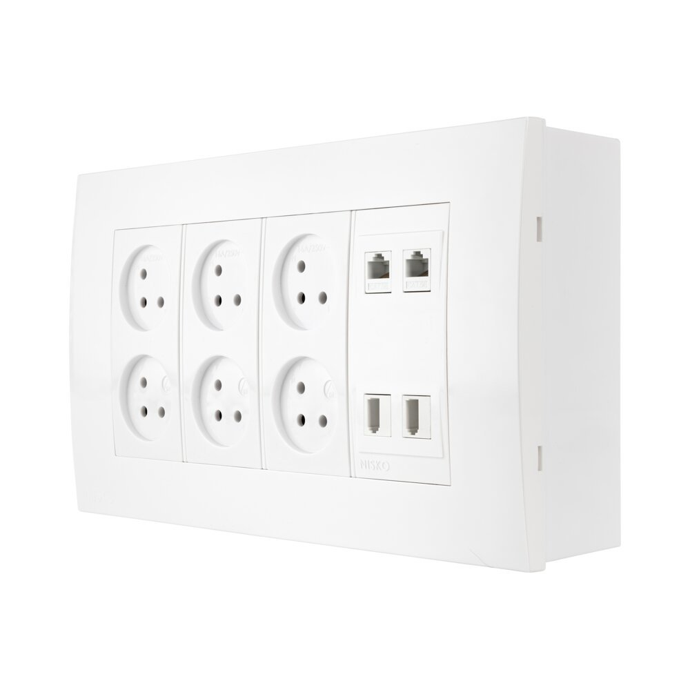 ניסקו אופיס ת.ה.ט 8 מודול, 6 שקעים, 2 מחשב, 2 טלפון | NISKO