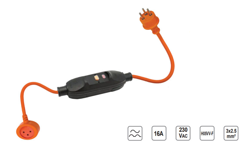 פחת נייד על כבל 1 מטר DEKO | 3X2.5