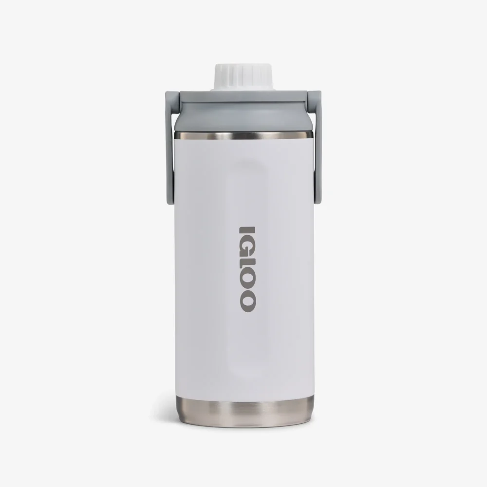 בקבוק תרמי נירוסטה 1 ליטר – שומר קור עד 48 שעות - לבן Igloo